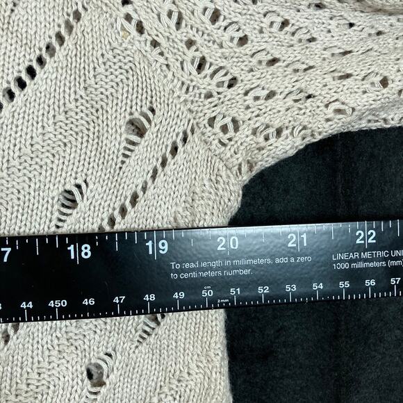 Torrid Womens Sweater Cream V Neck Pullover Open Knit Cotton Blend 1 - Picture 8 of 12